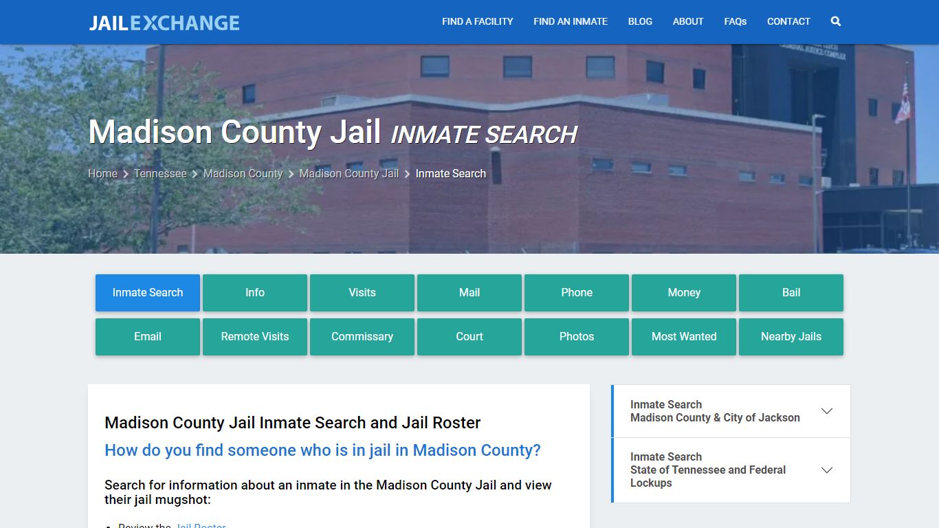 Madison County Jail Inmate Search - Jail Exchange